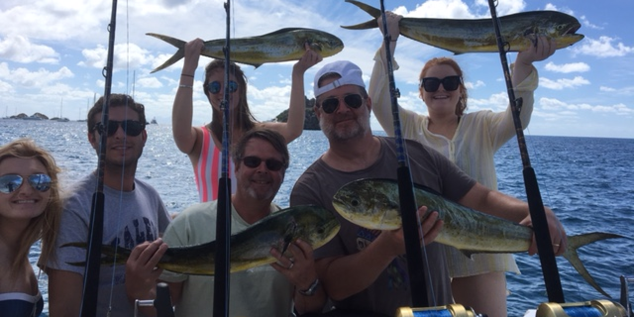 Group fishing in St Barts