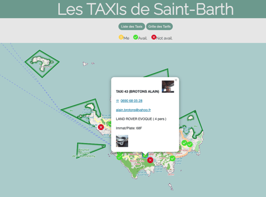 Screenshot St Barth Taxi directory