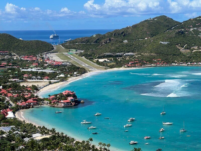 St Jean beach and the airport