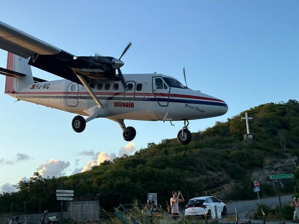 Winair flight landing